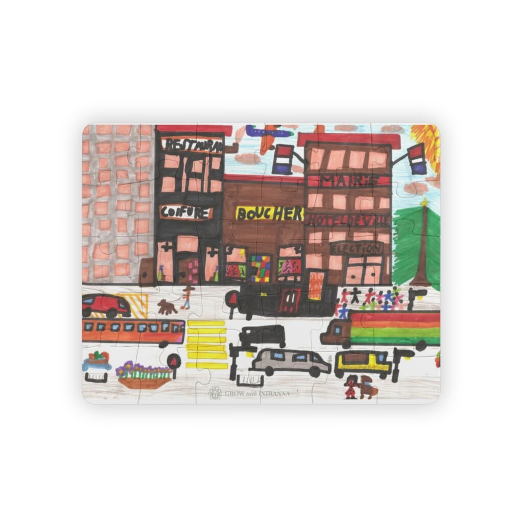 🧩Mon premier Puzzle « Les Petits Explorateurs de la Ville » (30 pièces)- Collection Grow with Indianna