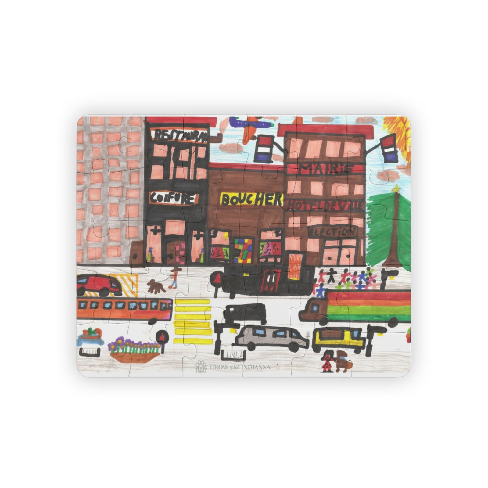đ§©Mon premier Puzzle « Les Petits Explorateurs de la Ville » (30 piĂšces)- Collection Grow with Indianna