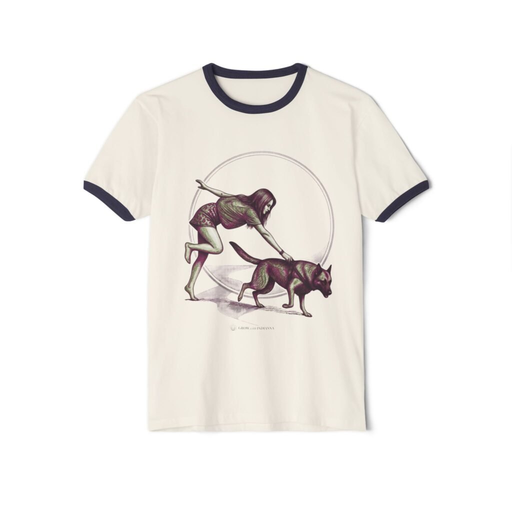 T-shirt Ringer Unisexe en Coton —Collection Grow with Indianna