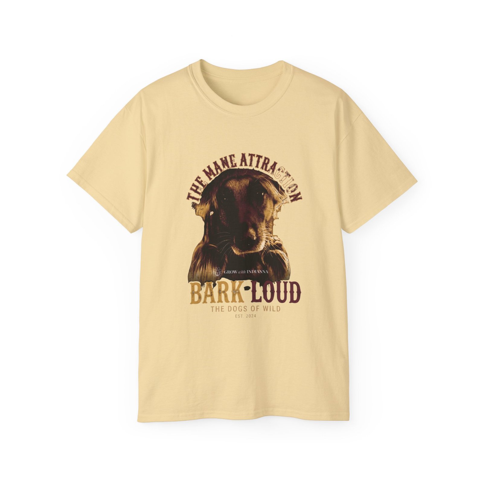 T-shirt Vintage « Cute Indianna Portrait — Bark Loud » —Collection Grow with Indianna – Image 9