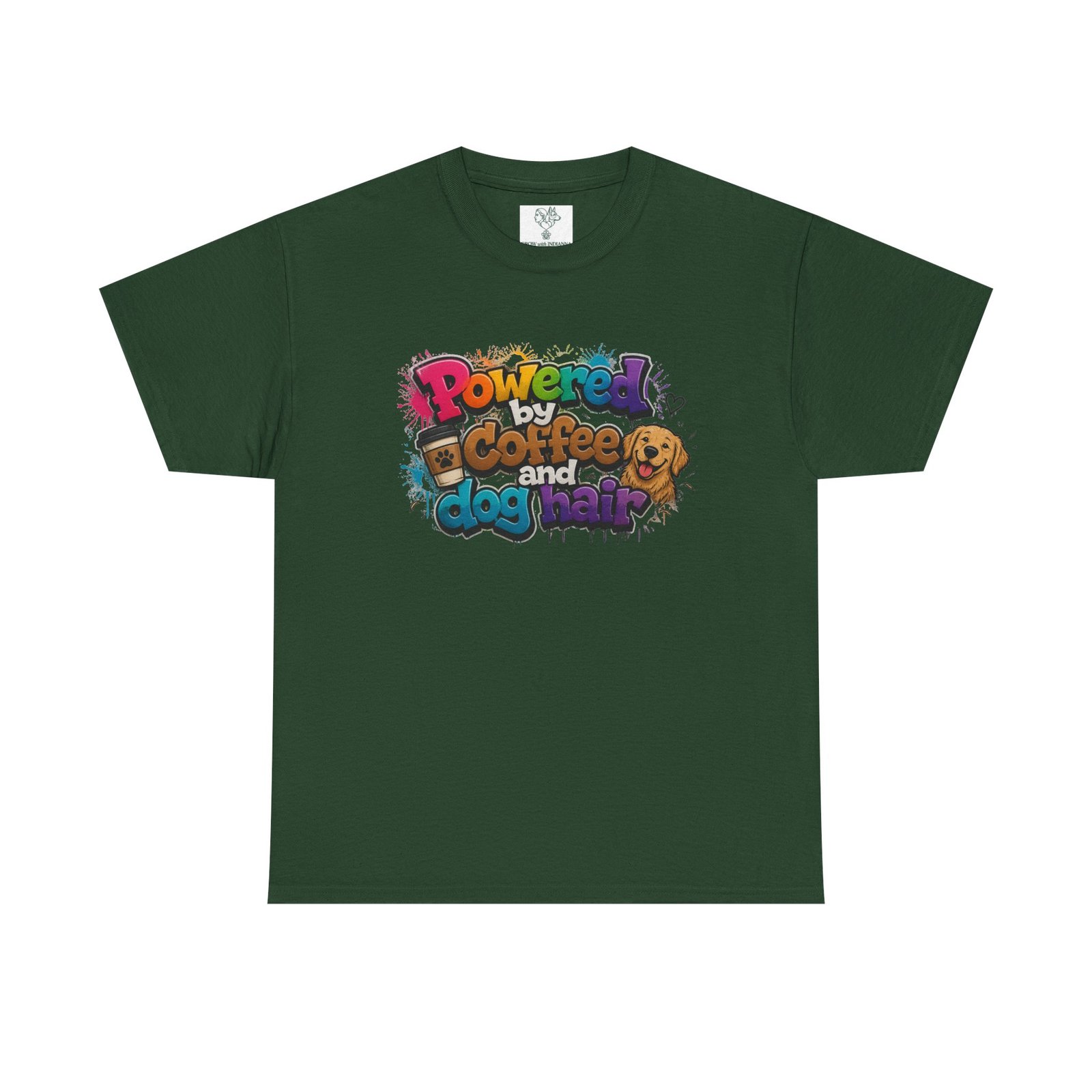 T-shirt « Powered by Coffee and Dogs » —Collection Grow with Indianna – Image 133