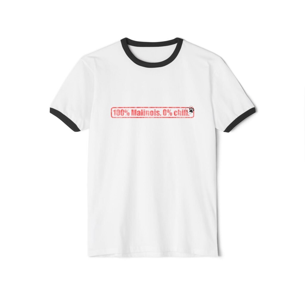 T-shirt Ringer « 100 % Malinois, 0 % Repos » —Collection Grow with Indianna