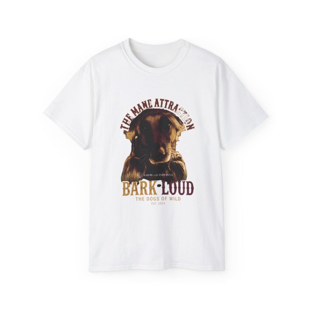 T-shirt Vintage « Cute Indianna Portrait — Bark Loud » —Collection Grow with Indianna
