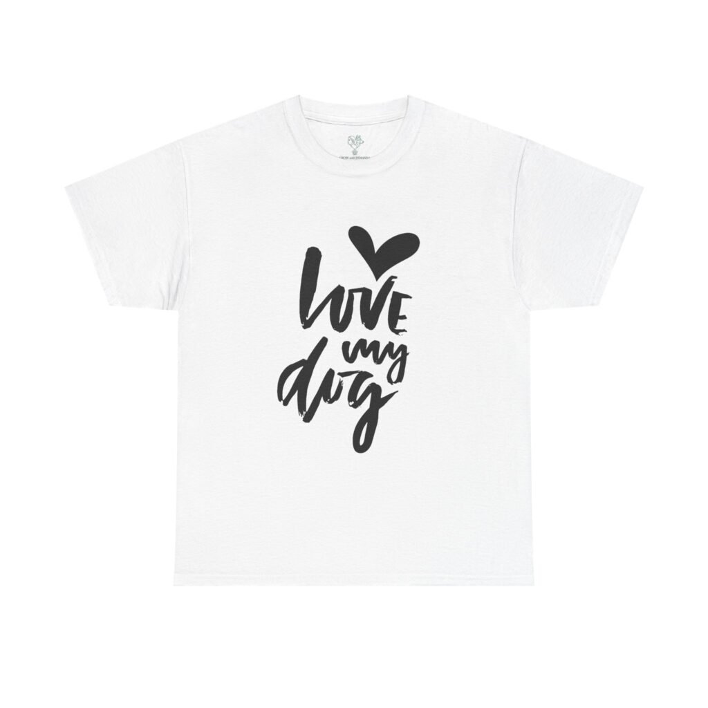 T-shirt « J'aime mon chien » — Empreinte & Cœur | Collection Grow with Indianna