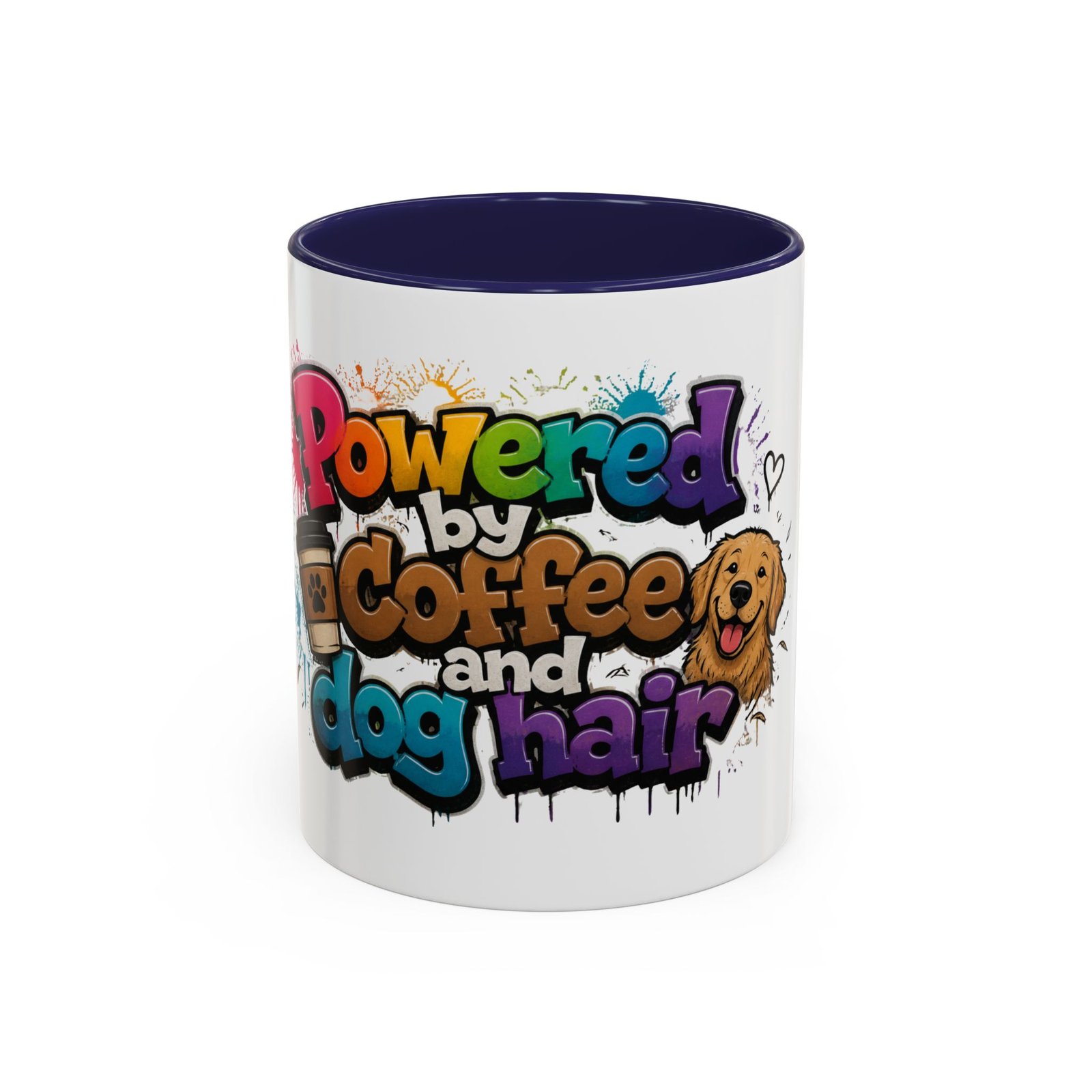 Mug Bicolore « Powered by Coffee and Dog Hair » – Collection Grow with Indianna – Image 5