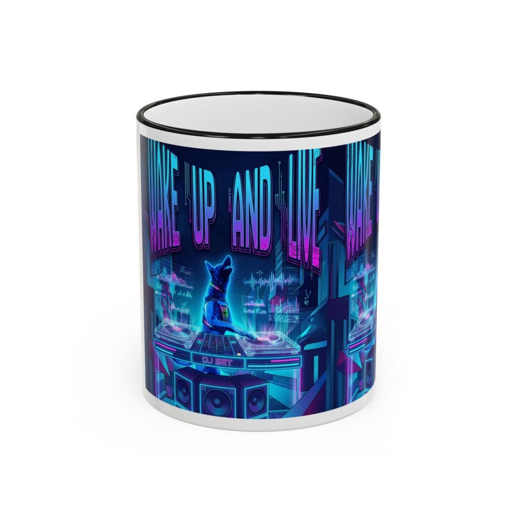 Mug Bicolore « Neon Cyber City » —Collection Grow with Indianna