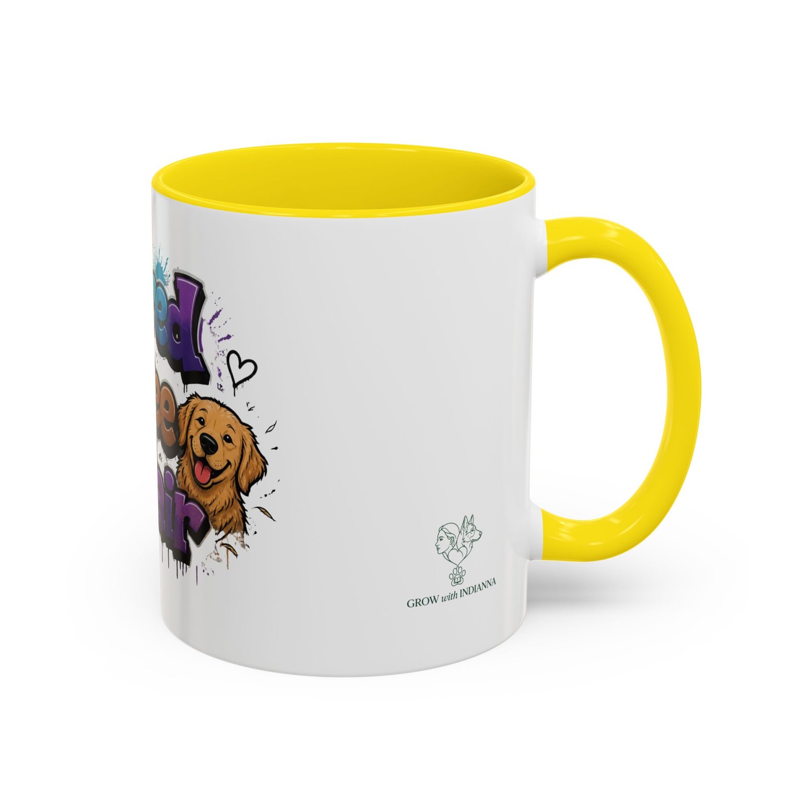 Mug Bicolore « Powered by Coffee and Dog Hair » – Collection Grow with Indianna – Image 46