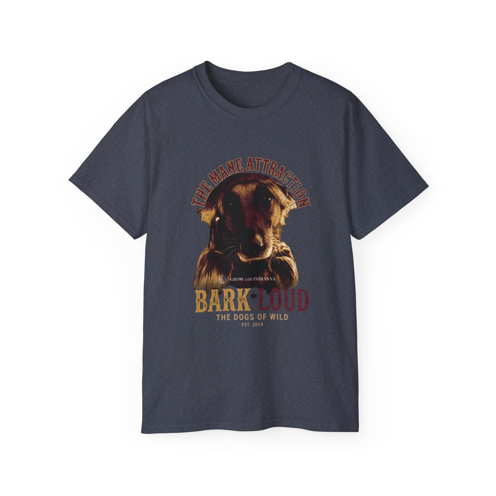 T-shirt Vintage « Cute Indianna Portrait — Bark Loud » —Collection Grow with Indianna – Image 49