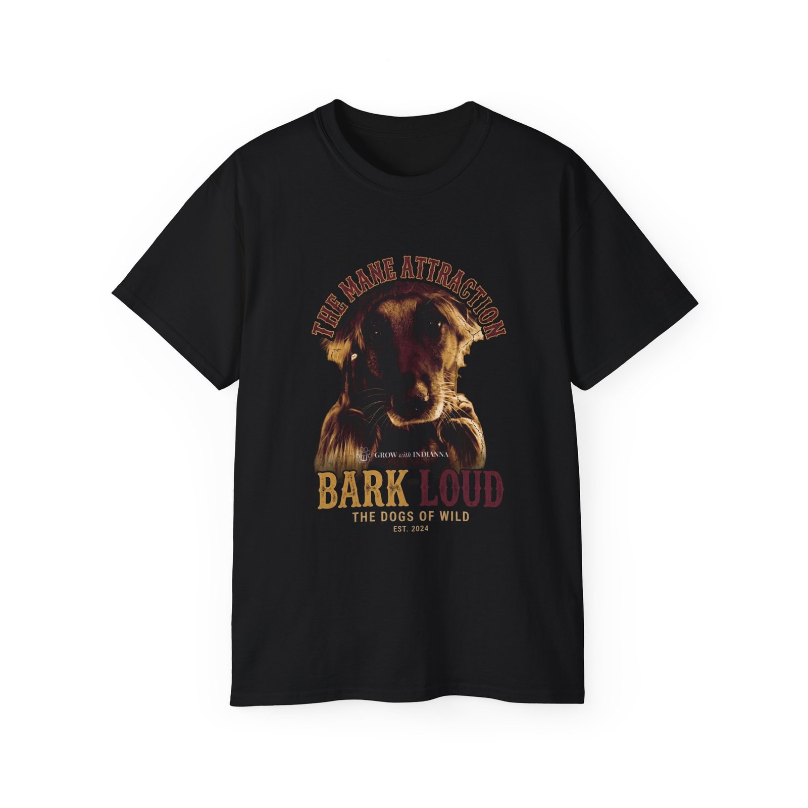 T-shirt Vintage « Cute Indianna Portrait — Bark Loud » —Collection Grow with Indianna – Image 5