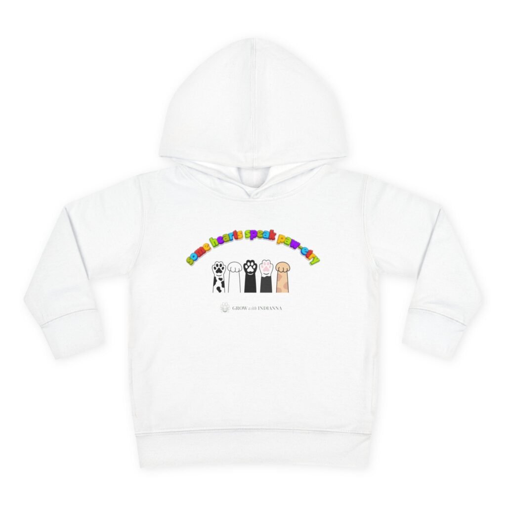 Sweat à Capuche Enfant « Paws & Rainbow » —Collection Grow with Indianna