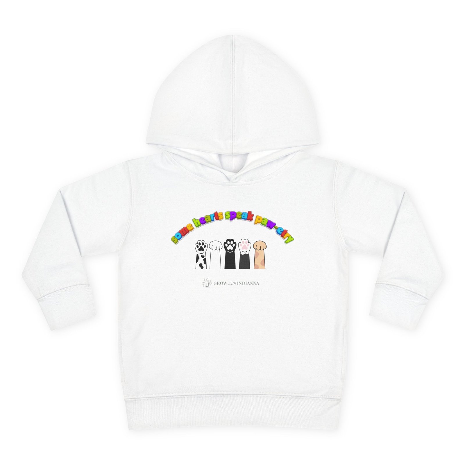 Sweat à Capuche Enfant « Paws & Rainbow » —Collection Grow with Indianna