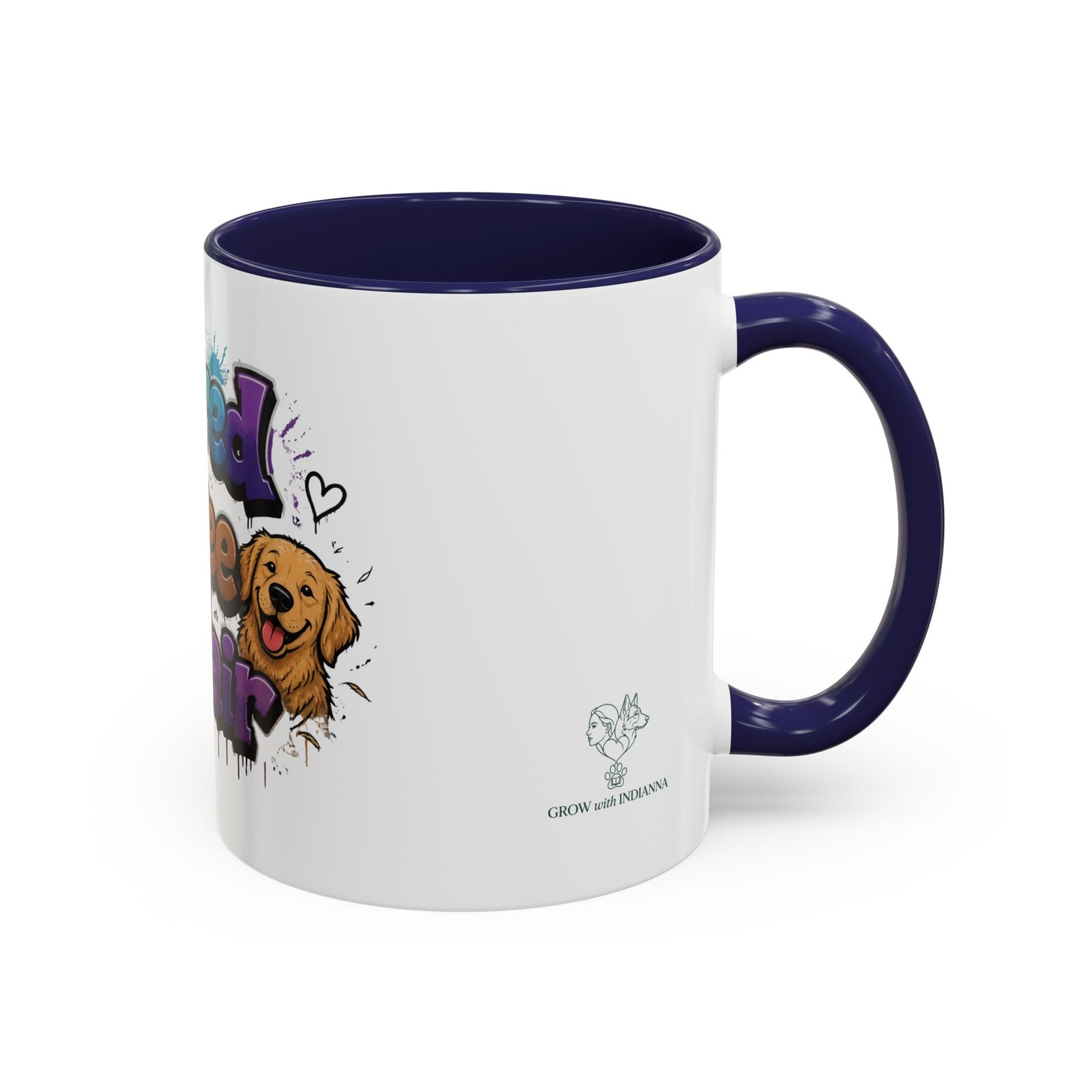 Mug Bicolore « Powered by Coffee and Dog Hair » – Collection Grow with Indianna – Image 6