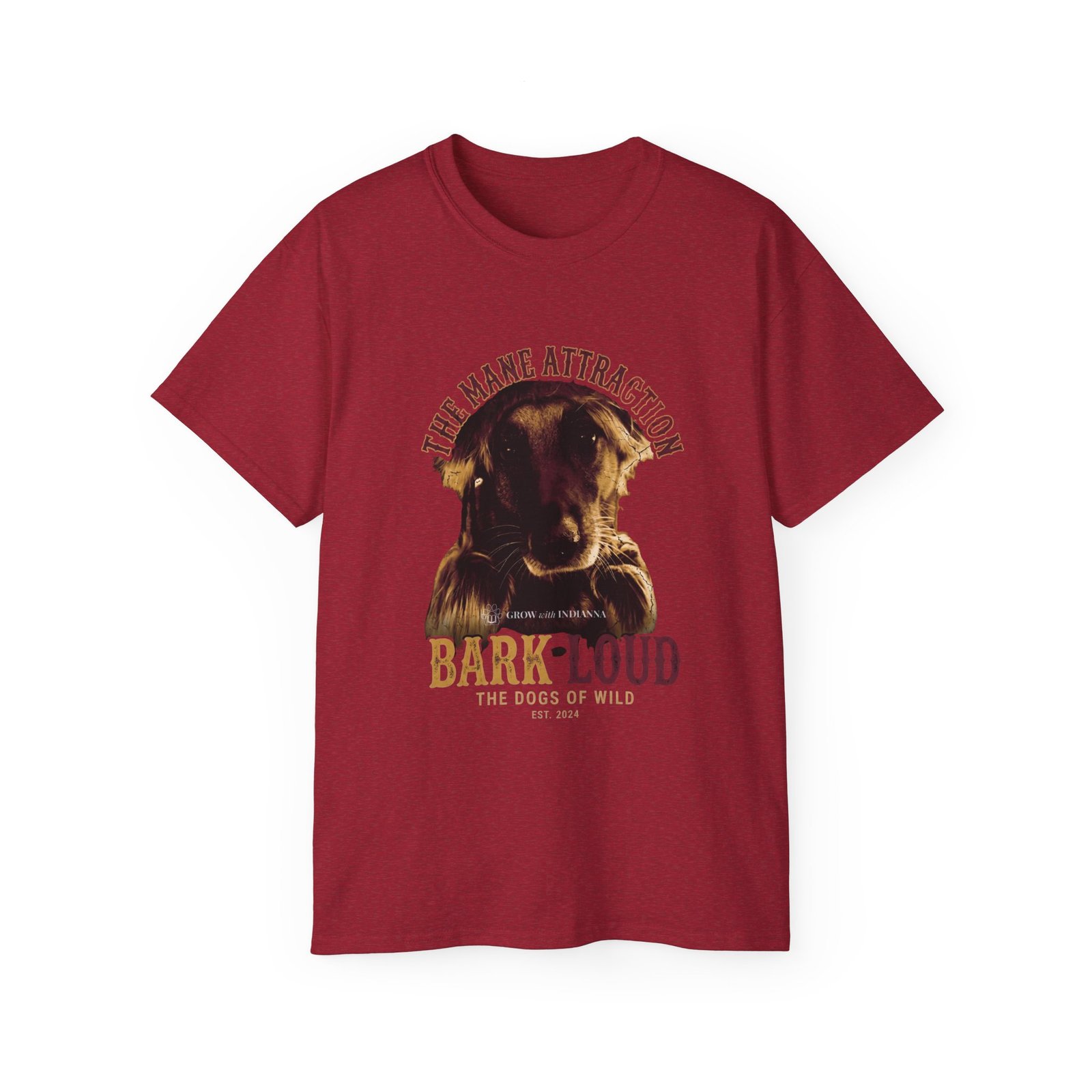 T-shirt Vintage « Cute Indianna Portrait — Bark Loud » —Collection Grow with Indianna – Image 57