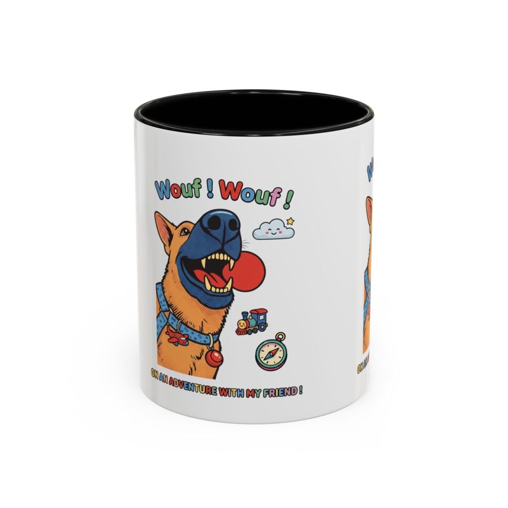Mug Bicolore « Wouf Wouf Dog Adventure » —Collection Grow with Indianna