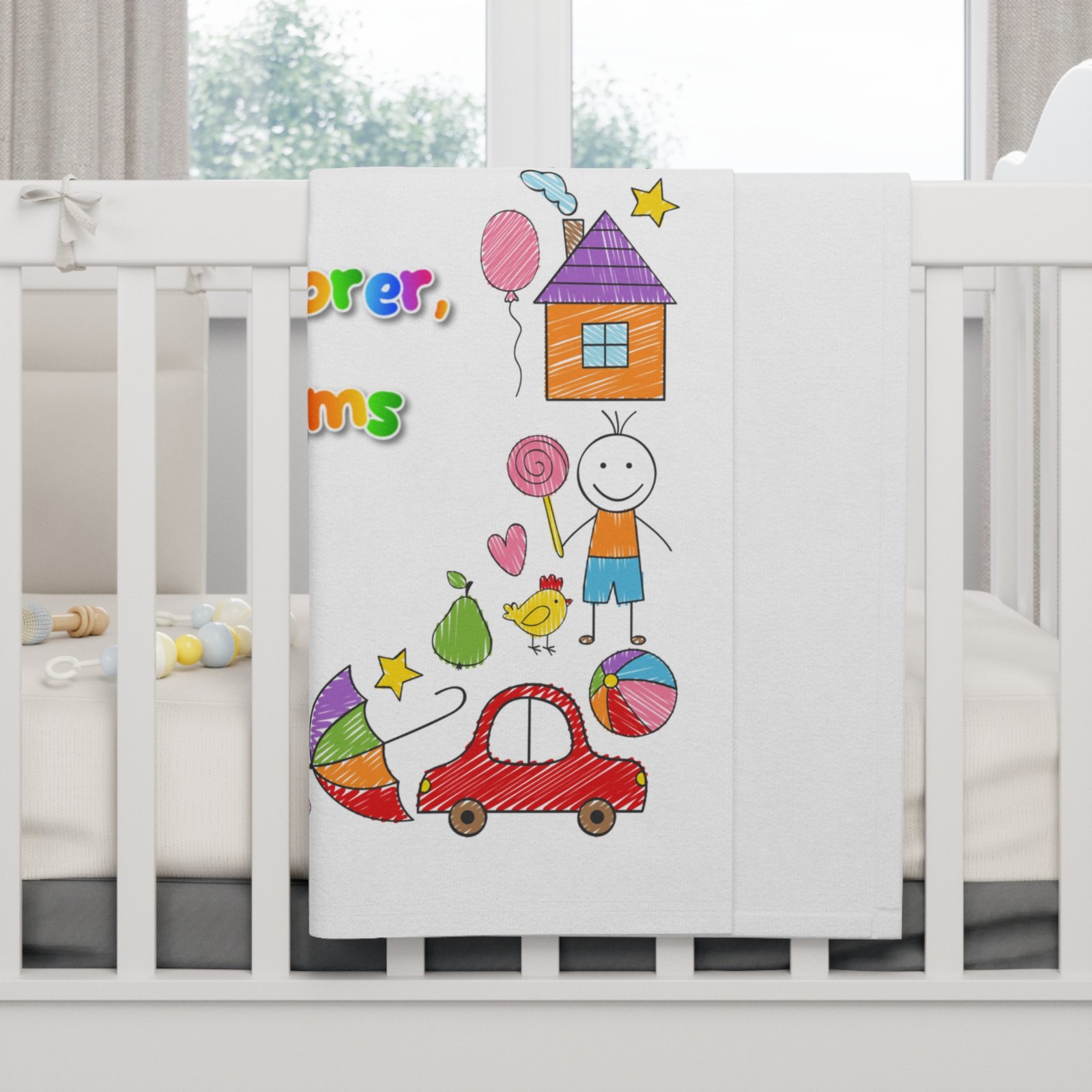 Couverture Bébé en Polaire « Little Explorer, Big Dreams » —Collection Grow with Indianna – Image 4