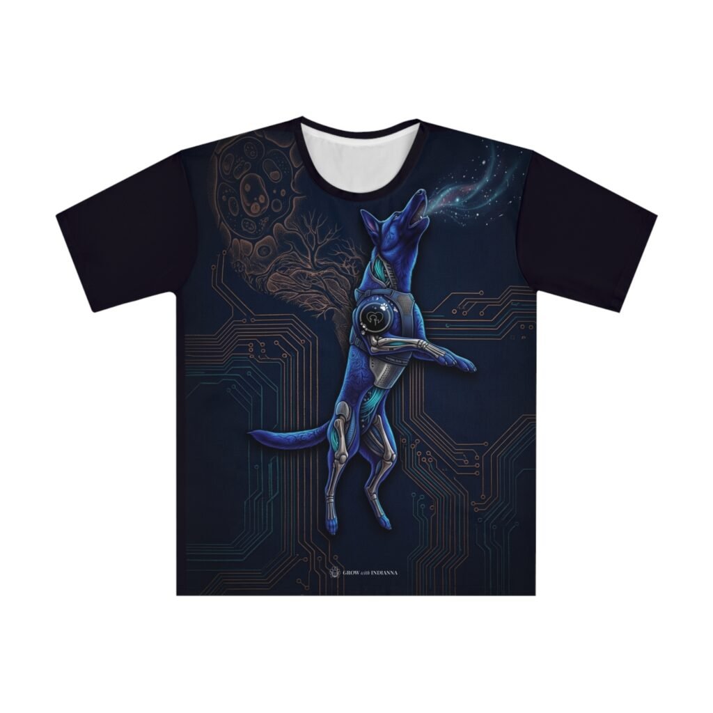 T-shirt « Blue Cyber Dog Astronaut » —Collection Grow with Indianna