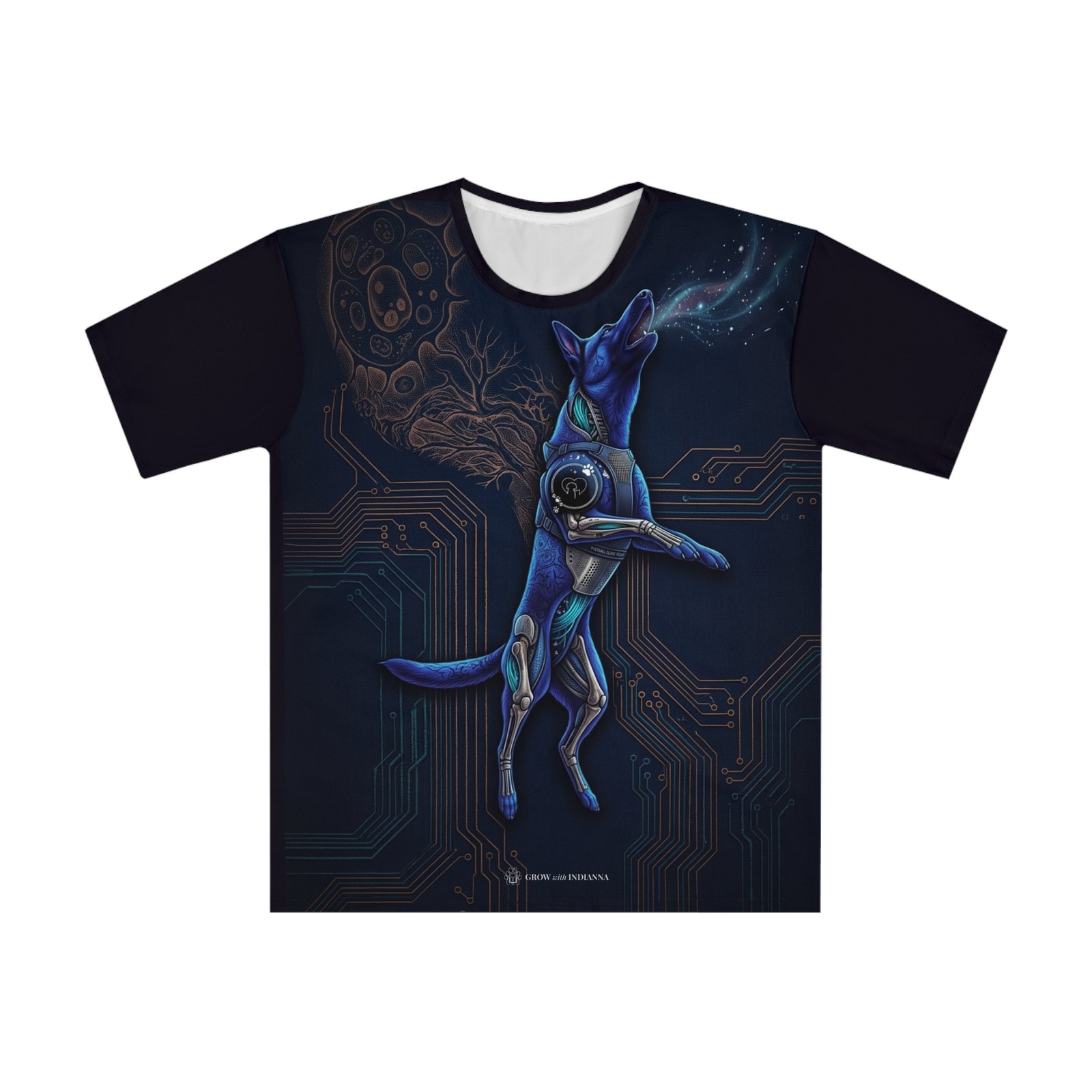 T-shirt « Blue Cyber Dog Astronaut » —Collection Grow with Indianna