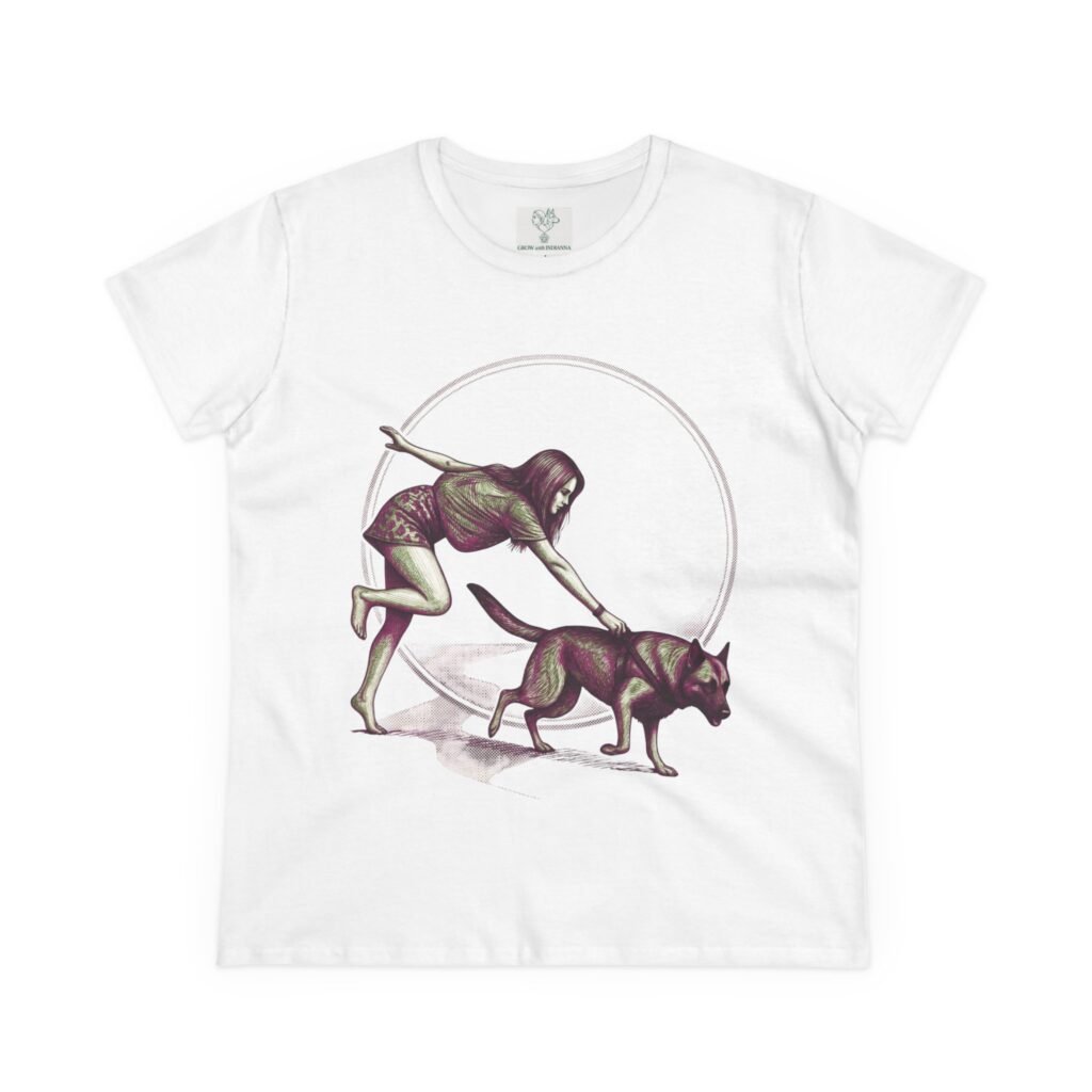 T-shirt Femme « Woman & Dog » —Collection Grow with Indianna