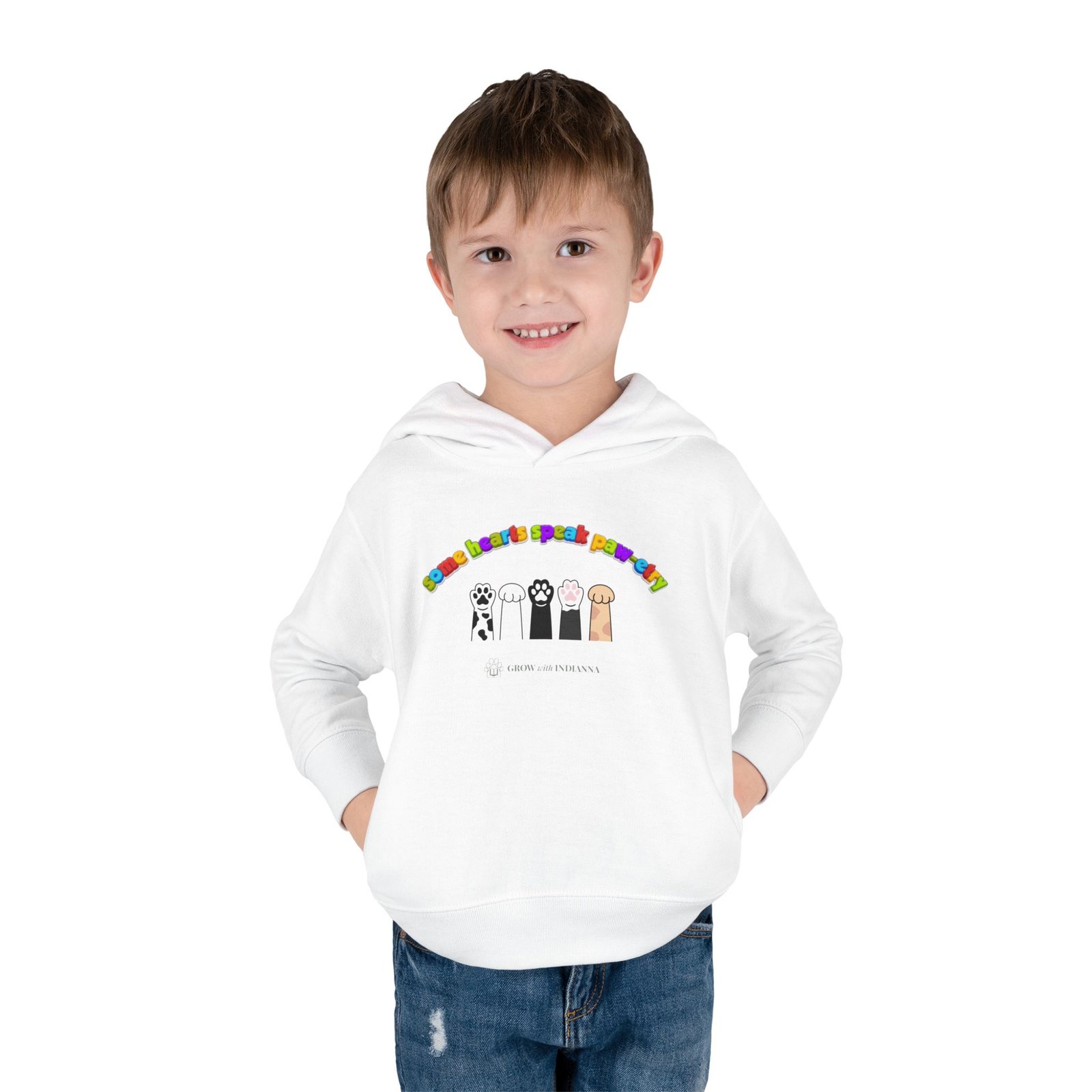 Sweat à Capuche Enfant « Paws & Rainbow » —Collection Grow with Indianna – Image 3