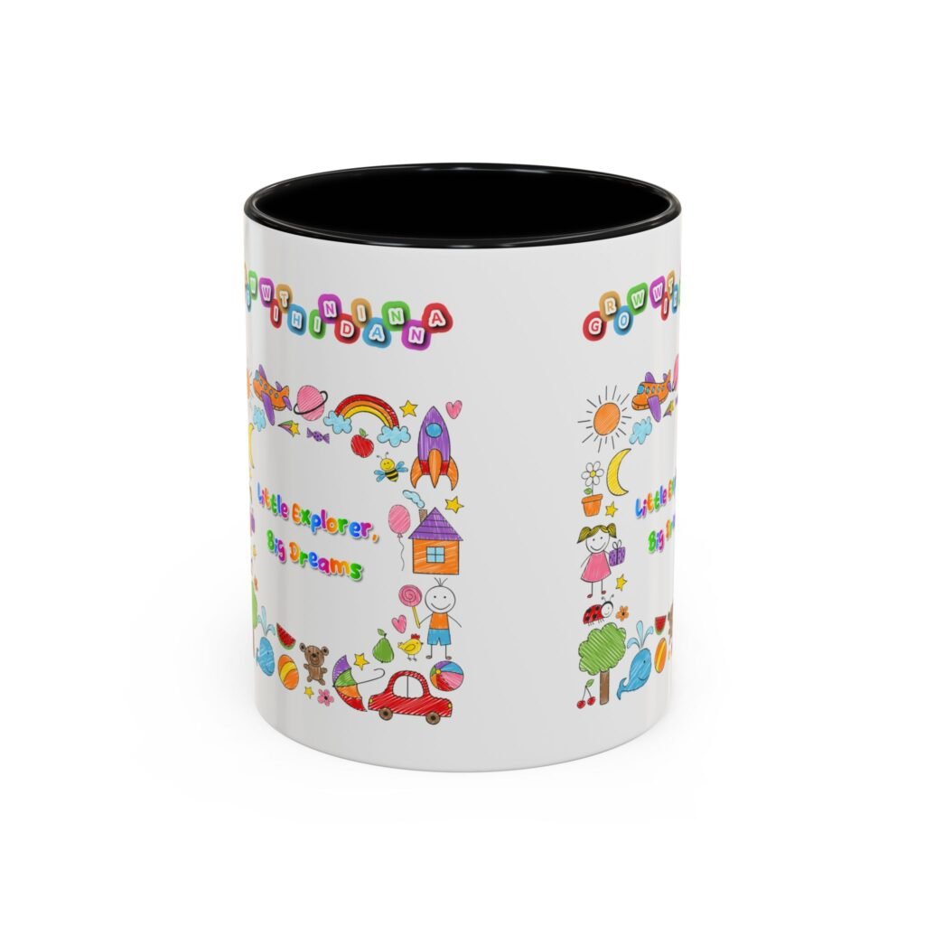 Mug Bicolore « Little Explorer, Big Dreams » - Collection Grow with Indianna