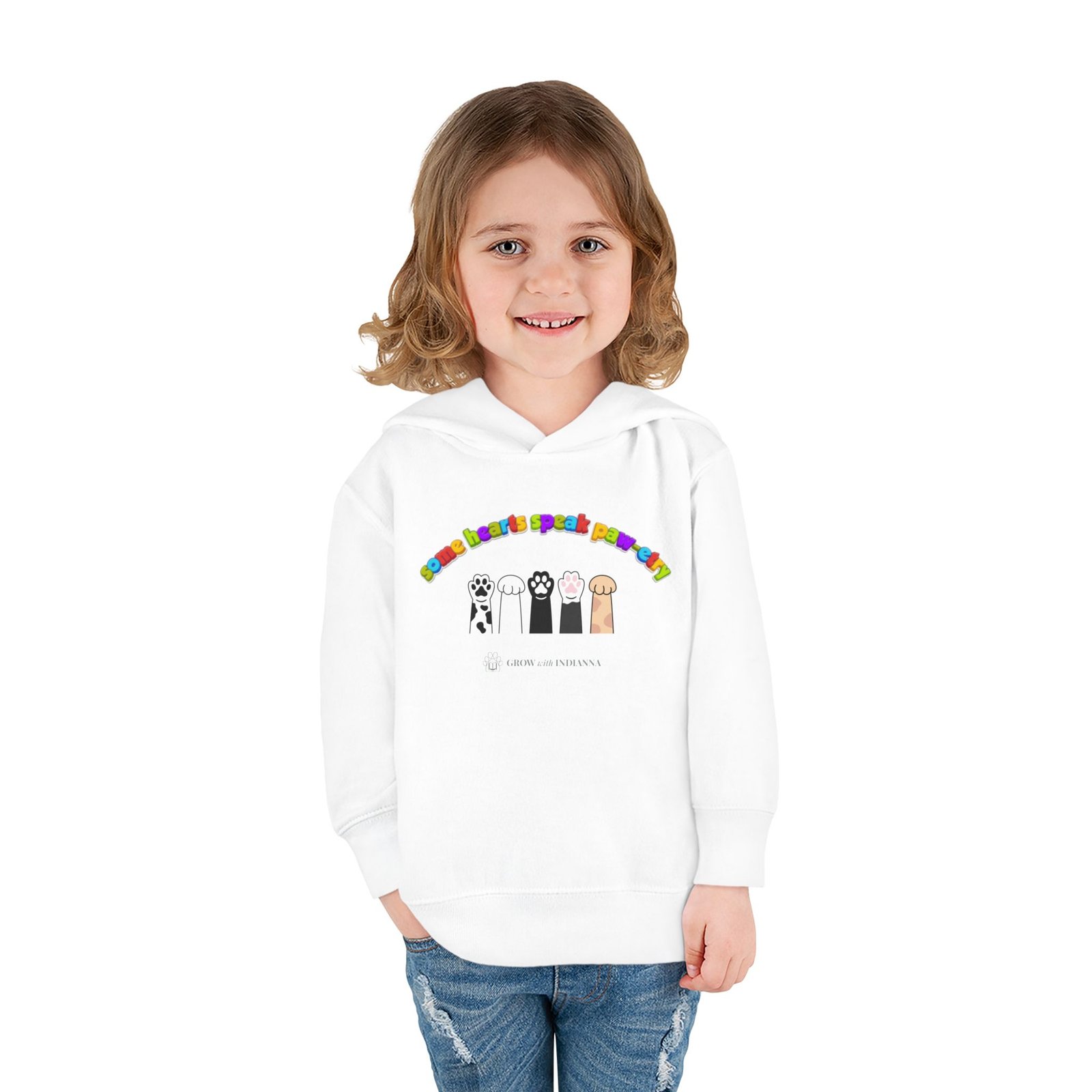 Sweat à Capuche Enfant « Paws & Rainbow » —Collection Grow with Indianna – Image 4